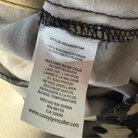 Anthropologie Corey Lynn Calter Wide Leg Pants Floral Black and Cream Medium - Picture 5 of 7